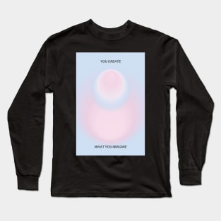 Modern Aesthetic Pink and Blue Gradient Aura Long Sleeve T-Shirt